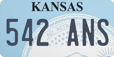 KS license plate 542ANS