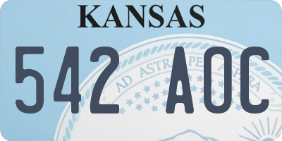 KS license plate 542AOC