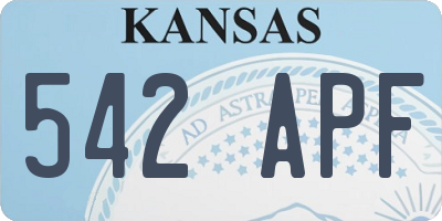 KS license plate 542APF
