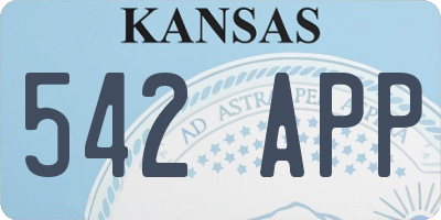KS license plate 542APP