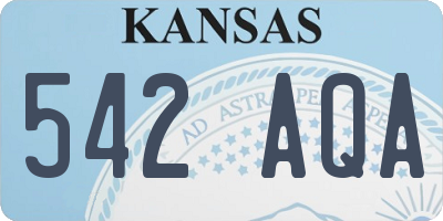 KS license plate 542AQA
