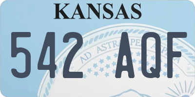KS license plate 542AQF
