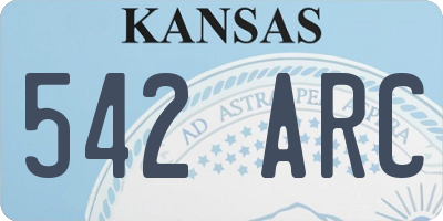 KS license plate 542ARC