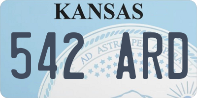 KS license plate 542ARD