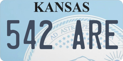 KS license plate 542ARE