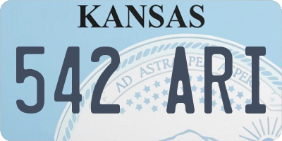 KS license plate 542ARI