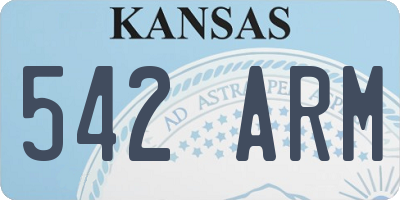 KS license plate 542ARM