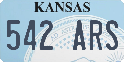 KS license plate 542ARS