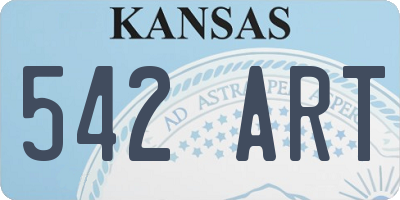 KS license plate 542ART