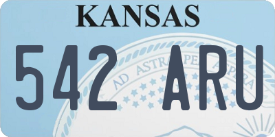 KS license plate 542ARU