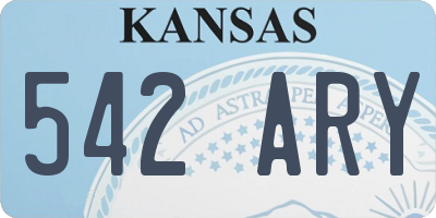 KS license plate 542ARY