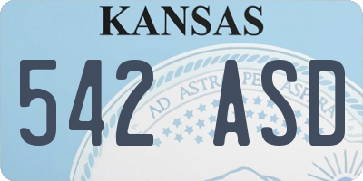 KS license plate 542ASD