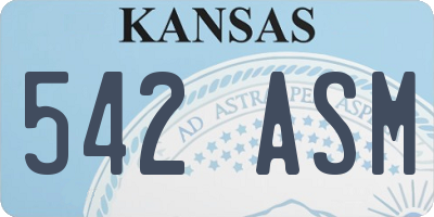 KS license plate 542ASM