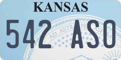 KS license plate 542ASO