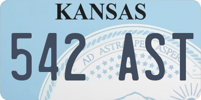 KS license plate 542AST