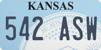 KS license plate 542ASW