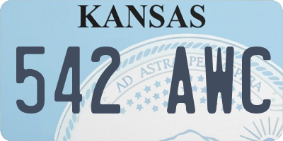 KS license plate 542AWC
