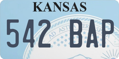 KS license plate 542BAP