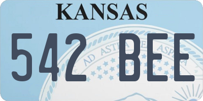 KS license plate 542BEE