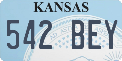 KS license plate 542BEY