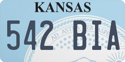 KS license plate 542BIA