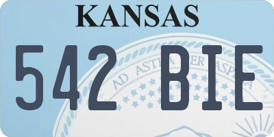 KS license plate 542BIE