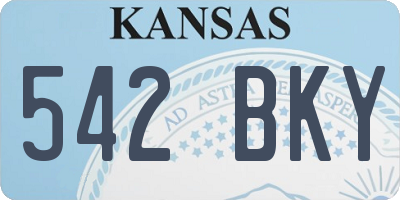 KS license plate 542BKY