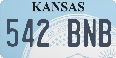 KS license plate 542BNB