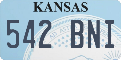 KS license plate 542BNI