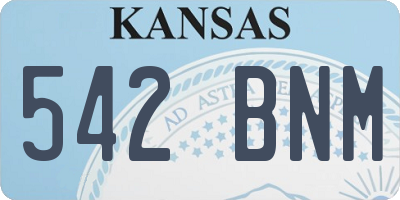 KS license plate 542BNM
