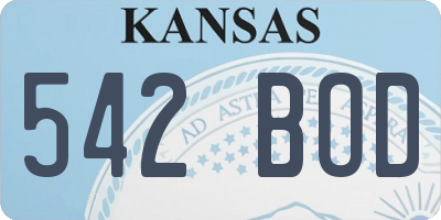 KS license plate 542BOD
