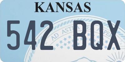KS license plate 542BQX