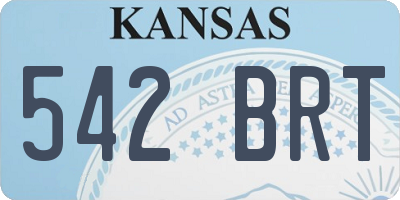 KS license plate 542BRT