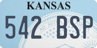 KS license plate 542BSP