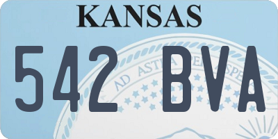 KS license plate 542BVA