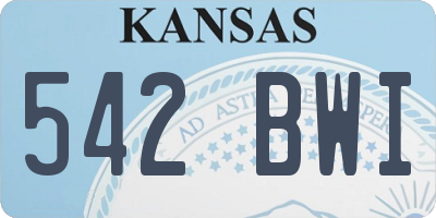 KS license plate 542BWI