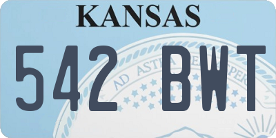 KS license plate 542BWT