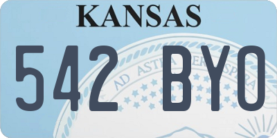 KS license plate 542BYO