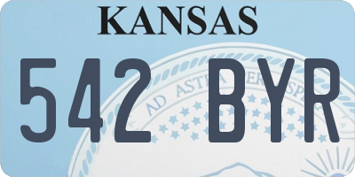 KS license plate 542BYR