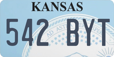 KS license plate 542BYT