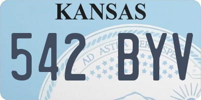 KS license plate 542BYV