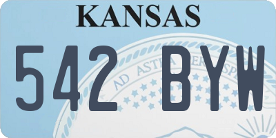 KS license plate 542BYW