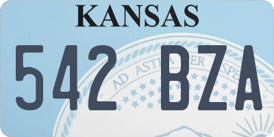 KS license plate 542BZA