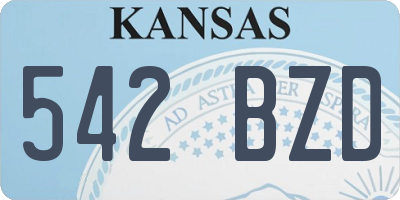 KS license plate 542BZD