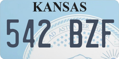 KS license plate 542BZF