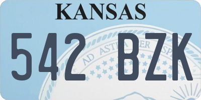 KS license plate 542BZK
