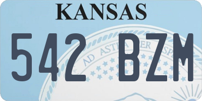 KS license plate 542BZM