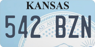 KS license plate 542BZN