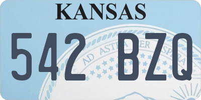 KS license plate 542BZQ