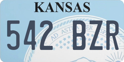 KS license plate 542BZR